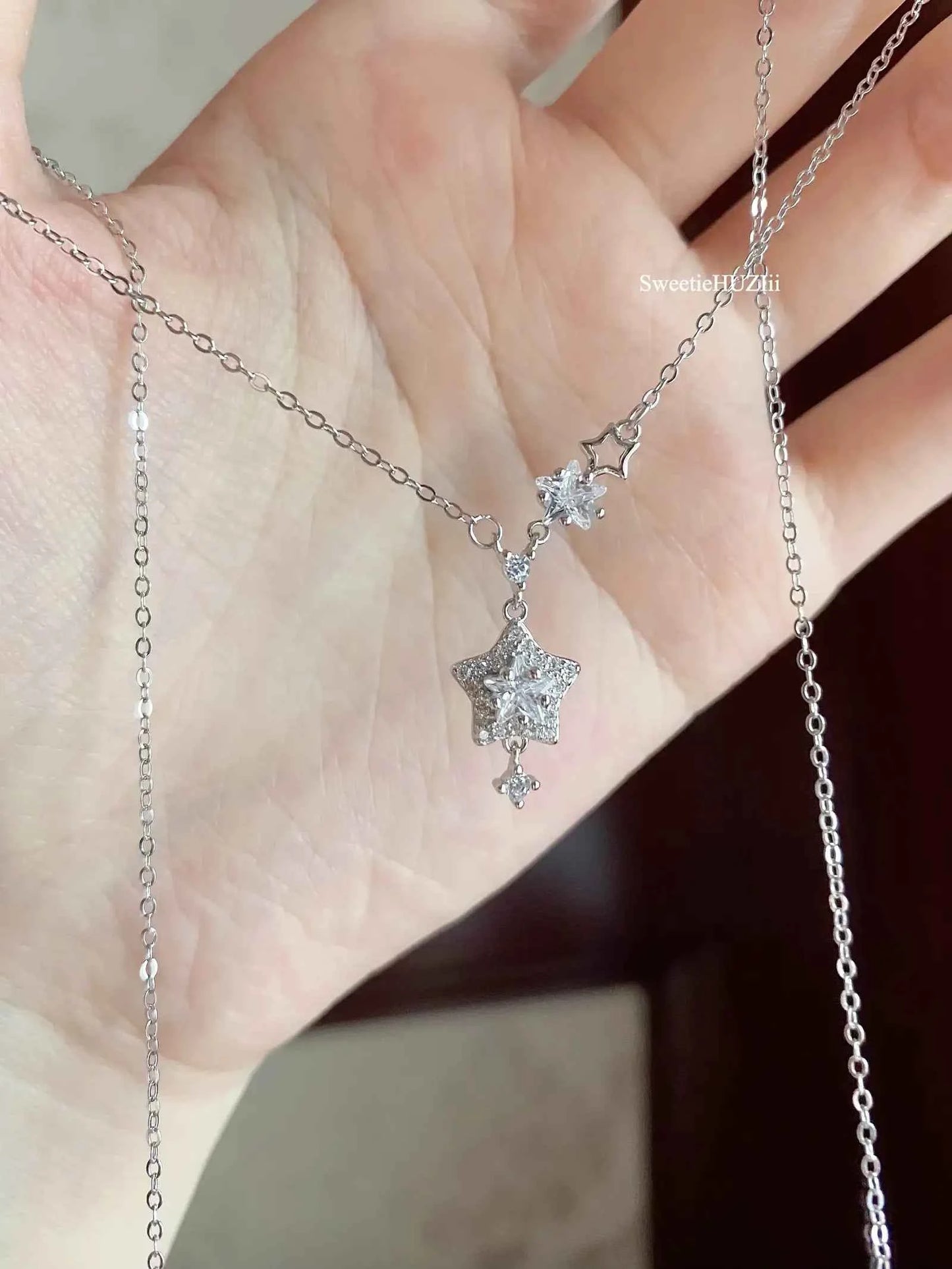 "Starry Charm" 925 Sterling Silver Star Necklace - Perfect Birthday Gift for Her