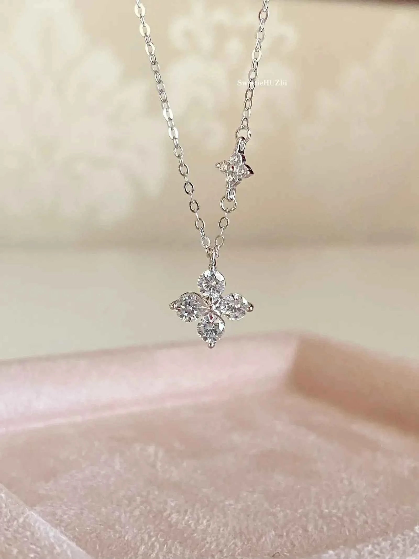 "Double Clover" 925 Sterling Silver Necklace - Perfect Birthday Gift for Her