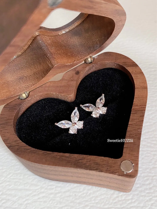 Enchanted Forest Butterfly 925 Sterling Silver Stud Earrings with Artificial Gems1