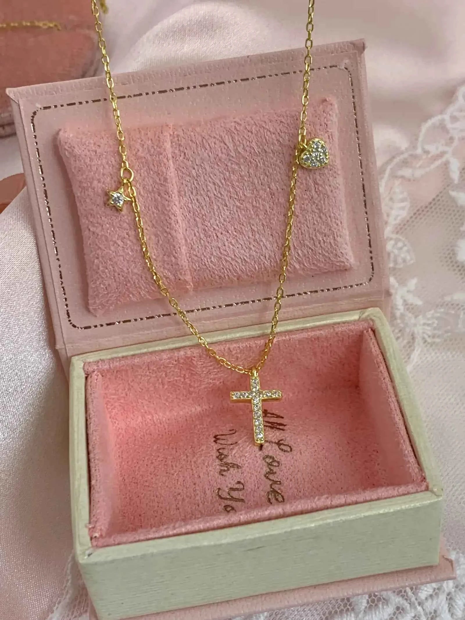 "Sparkling Faith" 925 Sterling Silver Mini Cross Heart Necklace - Elegant, Delicate, and Timeless