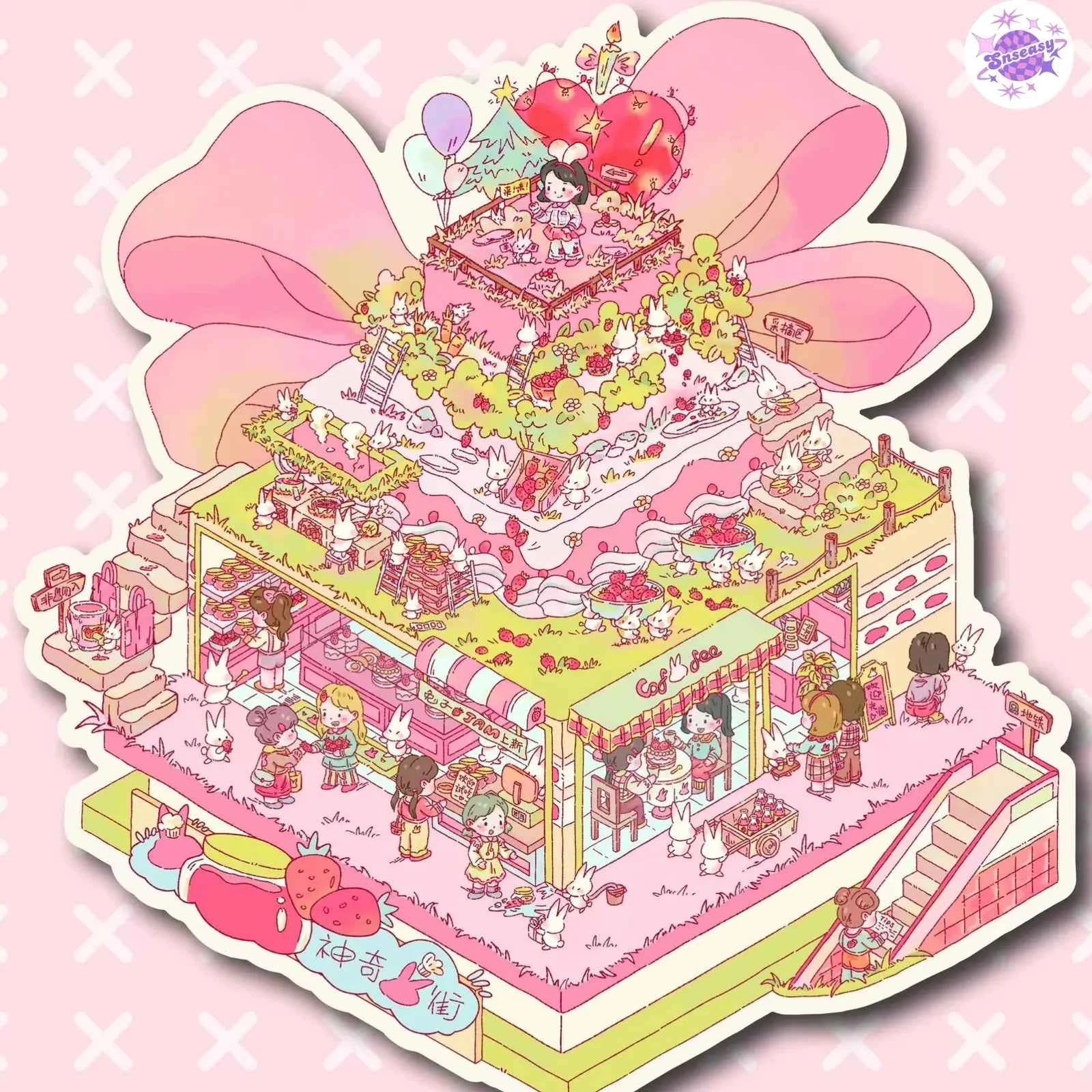 Plus Summer Edition – 3D Miniature Sticker Scenes - 2 Theme Sets: Mystery Cake Box | Summer Party