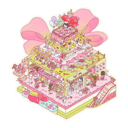 Plus Summer Edition – 3D Miniature Sticker Scenes - 2 Theme Sets: Mystery Cake Box | Summer Party