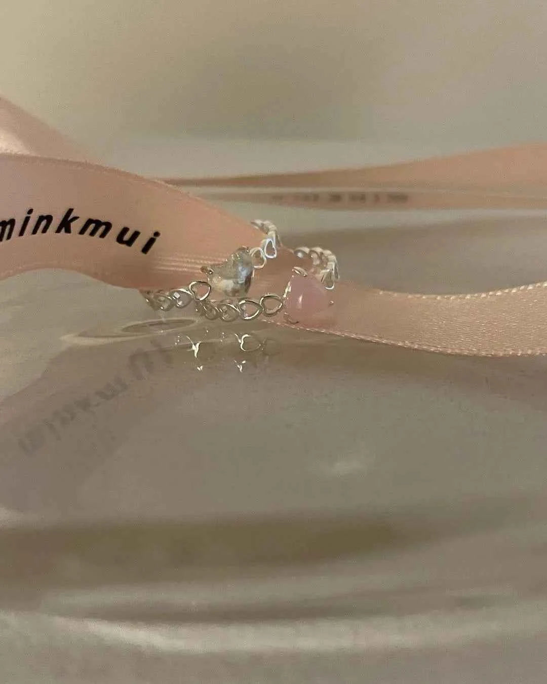 "Princess Bow Collection" 925 Sterling Silver Pink Zircon Ring Set - Sweet, Elegant, and Royal