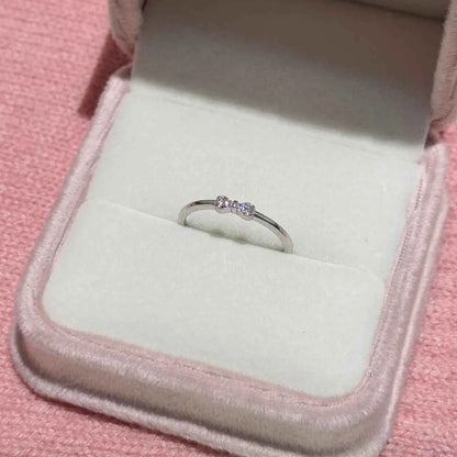 "Chic Bow" 925 Sterling Silver Diamond Accent Ring - Minimalist and Unique