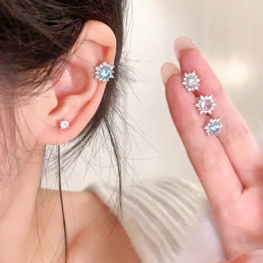 Sparkling Snowflake 925 Sterling Silver Stud Earrings &#8211; Dazzling and Elegant 2