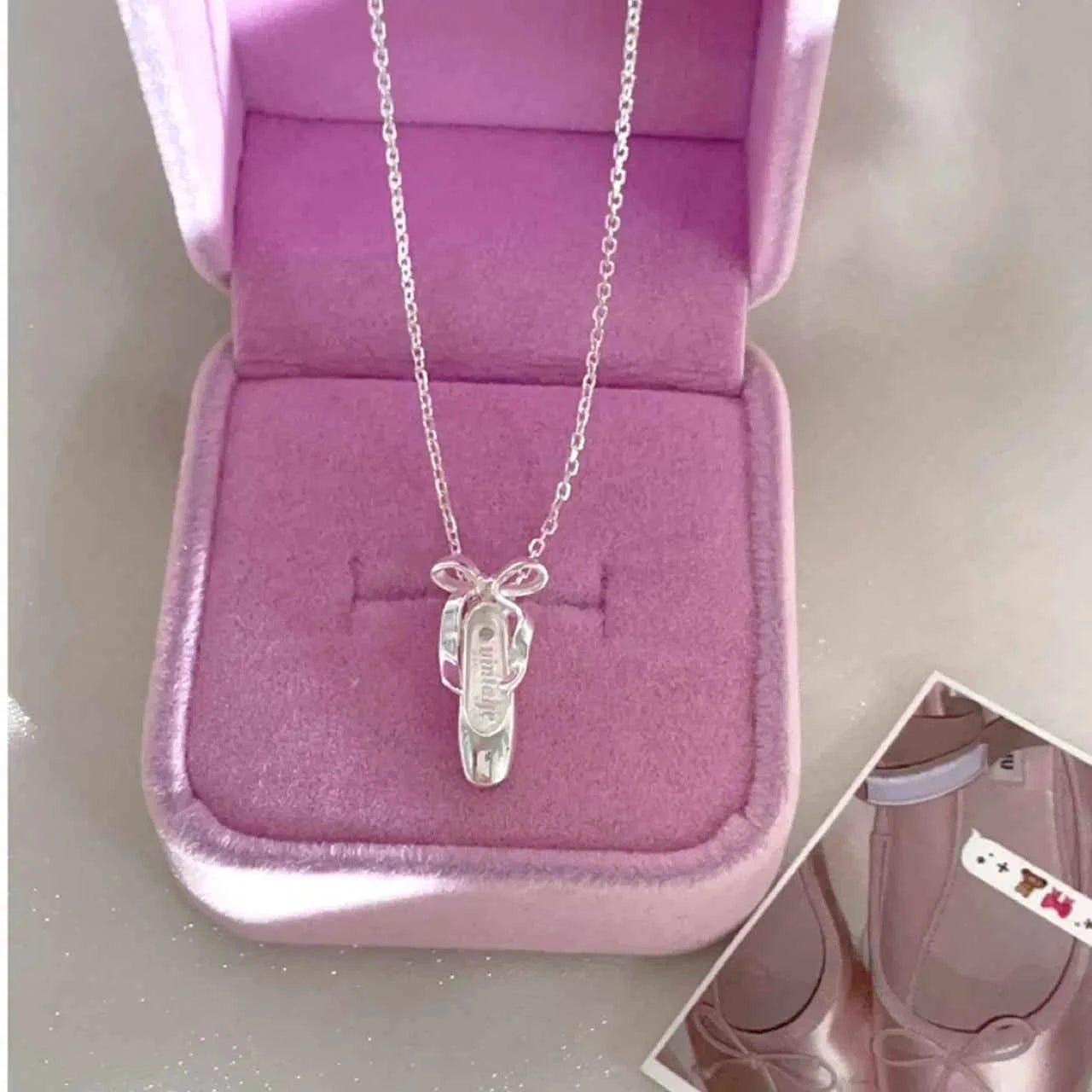 "Ballet Shoes" 925 Sterling Silver Necklace - Elegant and Graceful