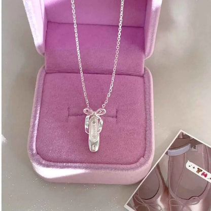 "Ballet Shoes" 925 Sterling Silver Necklace - Elegant and Graceful