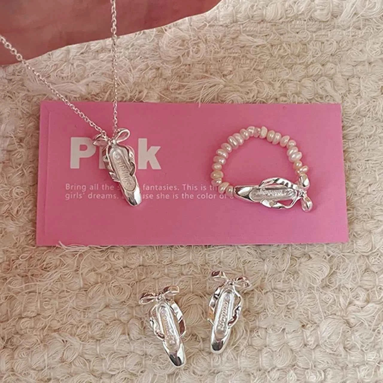 "Ballet Shoes" 925 Sterling Silver Necklace - Elegant and Graceful