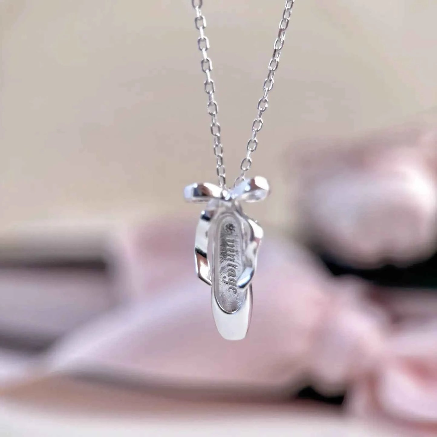 "Ballet Shoes" 925 Sterling Silver Necklace - Elegant and Graceful