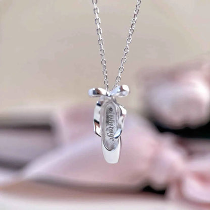"Ballet Shoes" 925 Sterling Silver Necklace - Elegant and Graceful