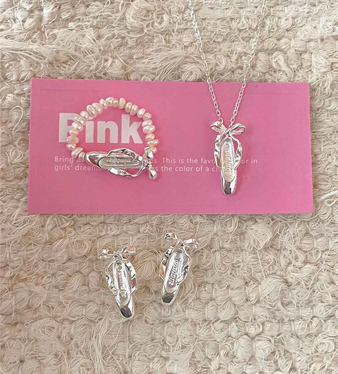 "Ballet Shoes" 925 Sterling Silver Necklace - Elegant and Graceful