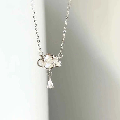 "Raindrop Cloud" 999 Sterling Silver Necklace - Delicate and Unique