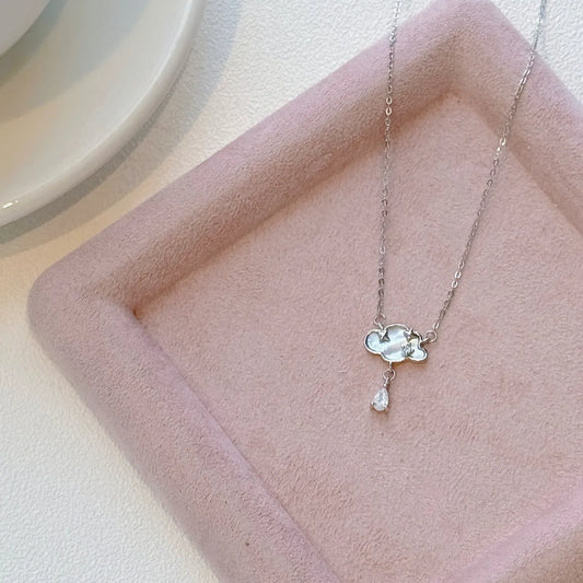 Raindrop Cloud 999 Sterling Silver Necklace &#8211; Delicate and Unique 4
