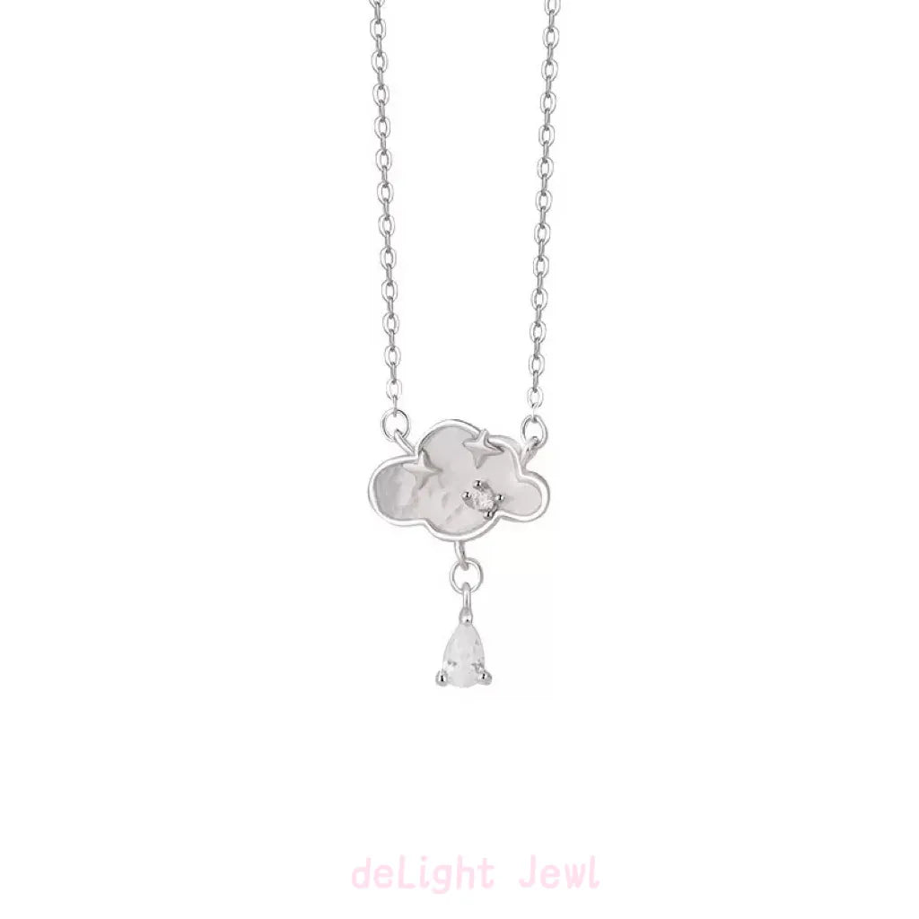 "Raindrop Cloud" 999 Sterling Silver Necklace - Delicate and Unique - SNSEASY