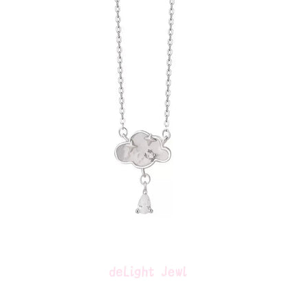 "Raindrop Cloud" 999 Sterling Silver Necklace - Delicate and Unique - SNSEASY