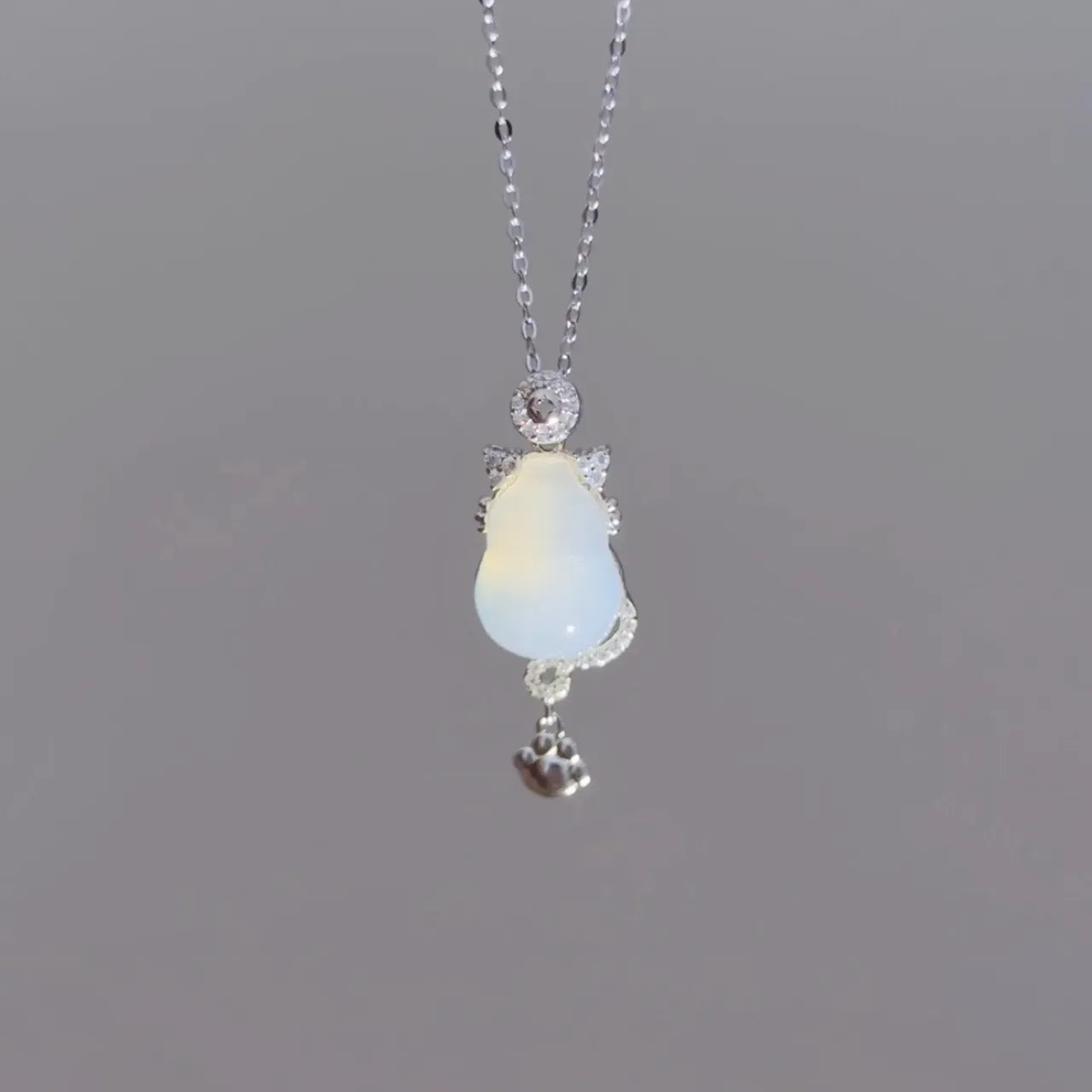 "Cat's Grace" 925 Sterling Silver Jade Necklace - Elegant and Unique - SNSEASY
