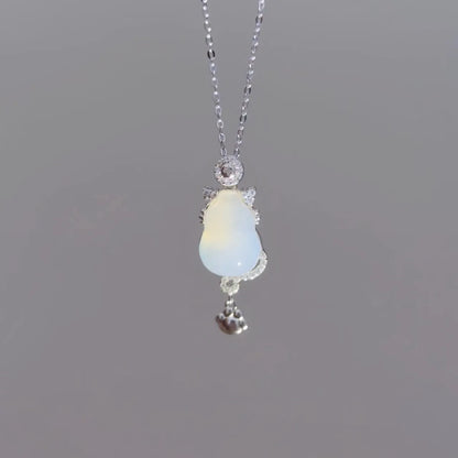 "Cat's Grace" 925 Sterling Silver Jade Necklace - Elegant and Unique - SNSEASY