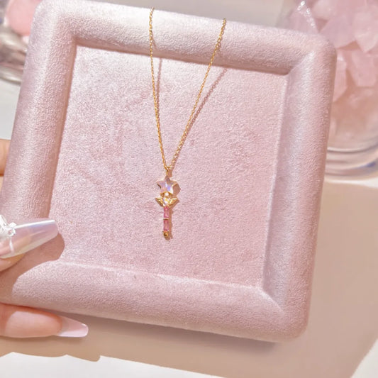 Fairy Wand 925 Sterling Silver Necklace with Colorful Crystals &#8211; Perfect for Birthdays and Graduations 1