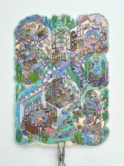 Plus My Cottage 5.0 – 3D Miniature Sticker Scenes - 2 Theme Sets: Forest Cottage | Underwater Town