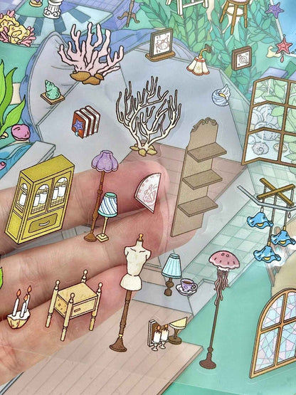 Plus My Cottage 5.0 – 3D Miniature Sticker Scenes - 2 Theme Sets: Forest Cottage | Underwater Town