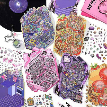 Plus Business of the Day 14.0 – 3D Miniature Sticker Scenes - 4 Theme Sets: Sweet Clinic | Ghost Hotel | Dance Hall | Tomato Express