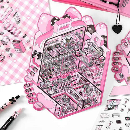 Plus Business of the Day 14.0 – 3D Miniature Sticker Scenes - 4 Theme Sets: Sweet Clinic | Ghost Hotel | Dance Hall | Tomato Express