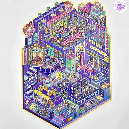 Plus Business of the Day 14.0 – 3D Miniature Sticker Scenes - 4 Theme Sets: Sweet Clinic | Ghost Hotel | Dance Hall | Tomato Express