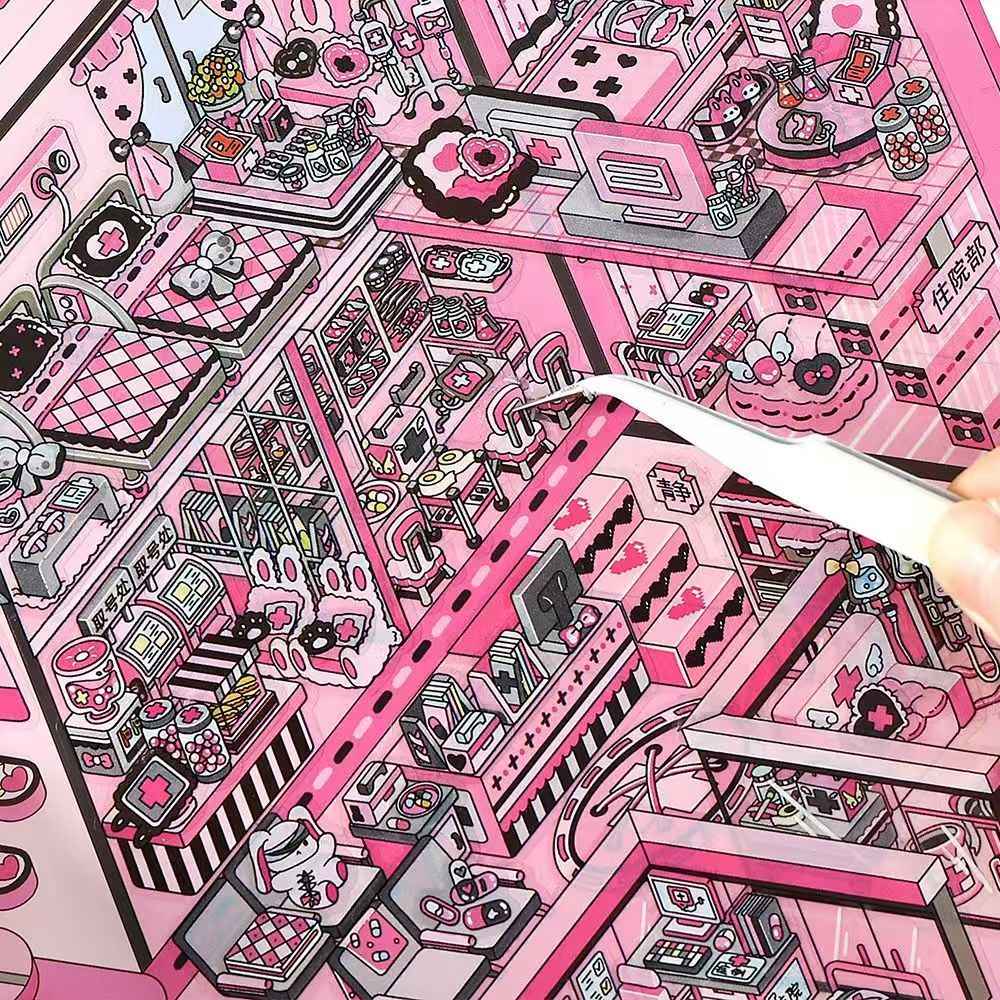 Plus Business of the Day 14.0 – 3D Miniature Sticker Scenes - 4 Theme Sets: Sweet Clinic | Ghost Hotel | Dance Hall | Tomato Express
