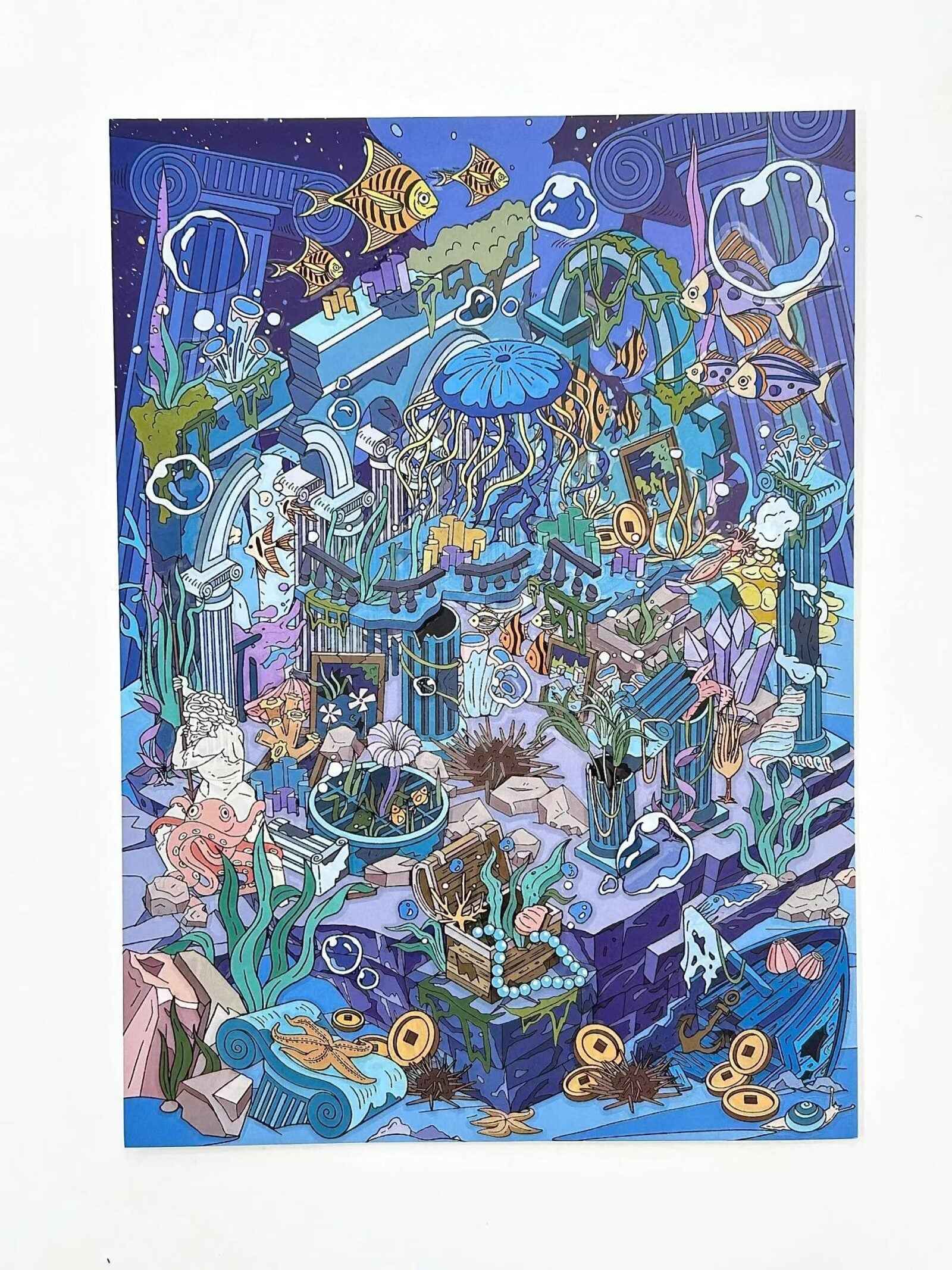 Plus Business of the Day 13.0 – 3D Miniature Sticker Scenes - 2 Theme Sets: Deep Sea Ruins | Abandoned Amusement Park