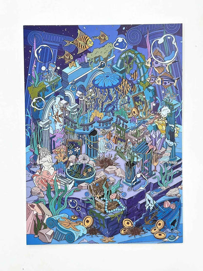 Plus Business of the Day 13.0 – 3D Miniature Sticker Scenes - 2 Theme Sets: Deep Sea Ruins | Abandoned Amusement Park