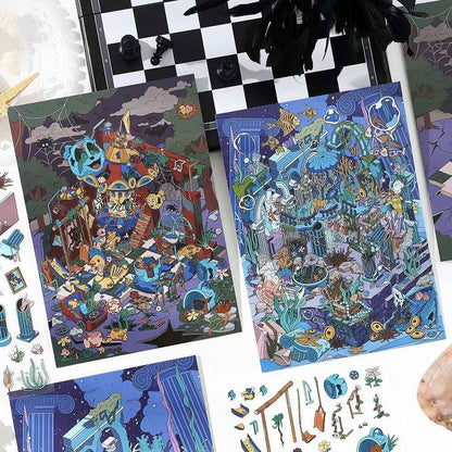 Plus Business of the Day 13.0 – 3D Miniature Sticker Scenes - 2 Theme Sets: Deep Sea Ruins | Abandoned Amusement Park