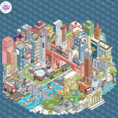Plus Big World Series – 3D Miniature Sticker Scenes - 2 Theme Sets: New York | Beijing