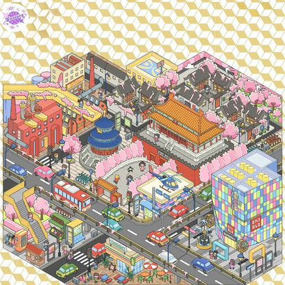 Plus Big World Series – 3D Miniature Sticker Scenes - 2 Theme Sets: New York | Beijing