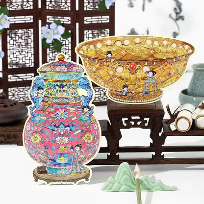 Plus Antique Restoration 3D Miniature Sticker Scenes &#8211; 2 Theme Sets Gilded Bowl Wishful Vase 7