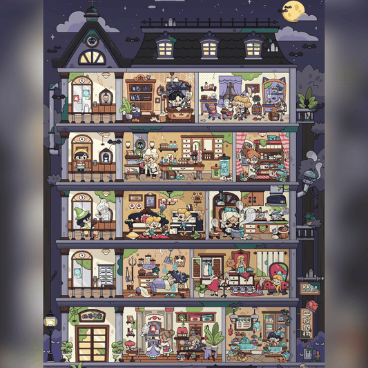 Super Hotel – 3D Miniature Scene Stickers Plus Size – 2 Theme Sets: Cozy Winter Inn | Monster Apartment