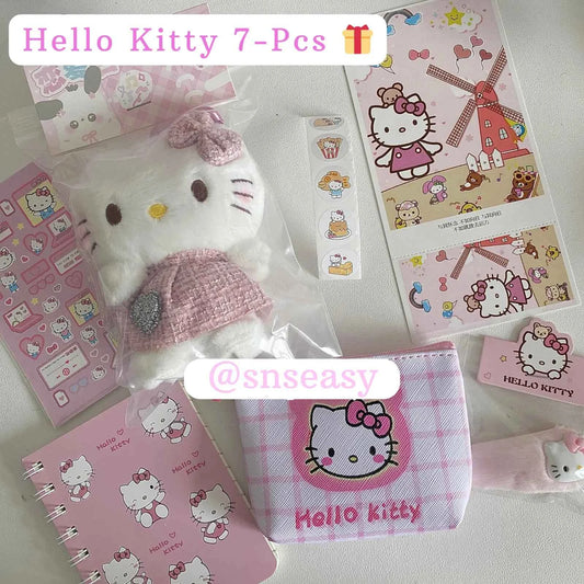 Handmade Kitty Plush Doll Gift Box - 7 Pcs - SNSEASY