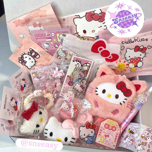 Cute Hello Kitty Plush Charm Birthday Gift Box – 30 Pcs - SNSEASY