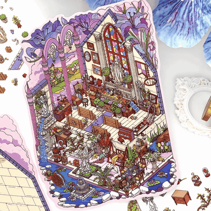 Adventure Corner – 3D Sticker Scenes - 4 Theme Sets: Cathedral | Art Studio | Ship | Tavern