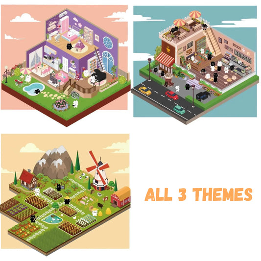 Mystery Town 3D Room Sticker featuring Coffee Shop scene.