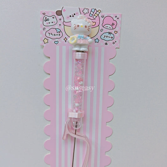 Pearl Bead Pen for Mini Fuse Beads – Hello Kitty Style with Magnetic Doll Tops | 3 Interchangeable Heads