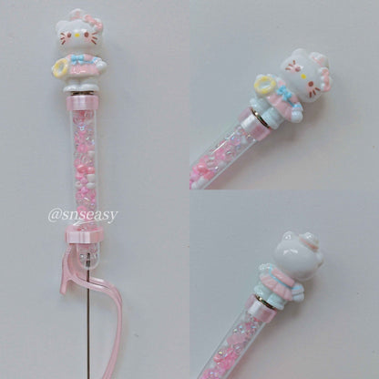 Pearl Bead Pen for Mini Fuse Beads – Hello Kitty Style with Magnetic Doll Tops | 3 Interchangeable Heads