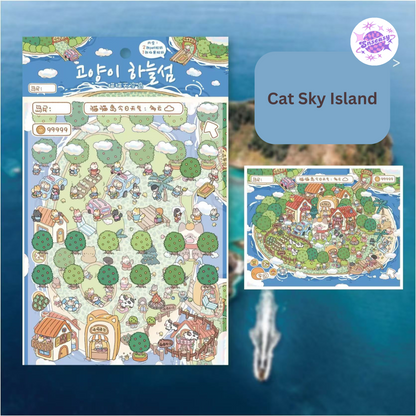 Sweet Moments – 3D Sticker Scenes - 4 Theme Sets: Cat Sky Island | Ghost House | RV Camping | Traditional Tavern
