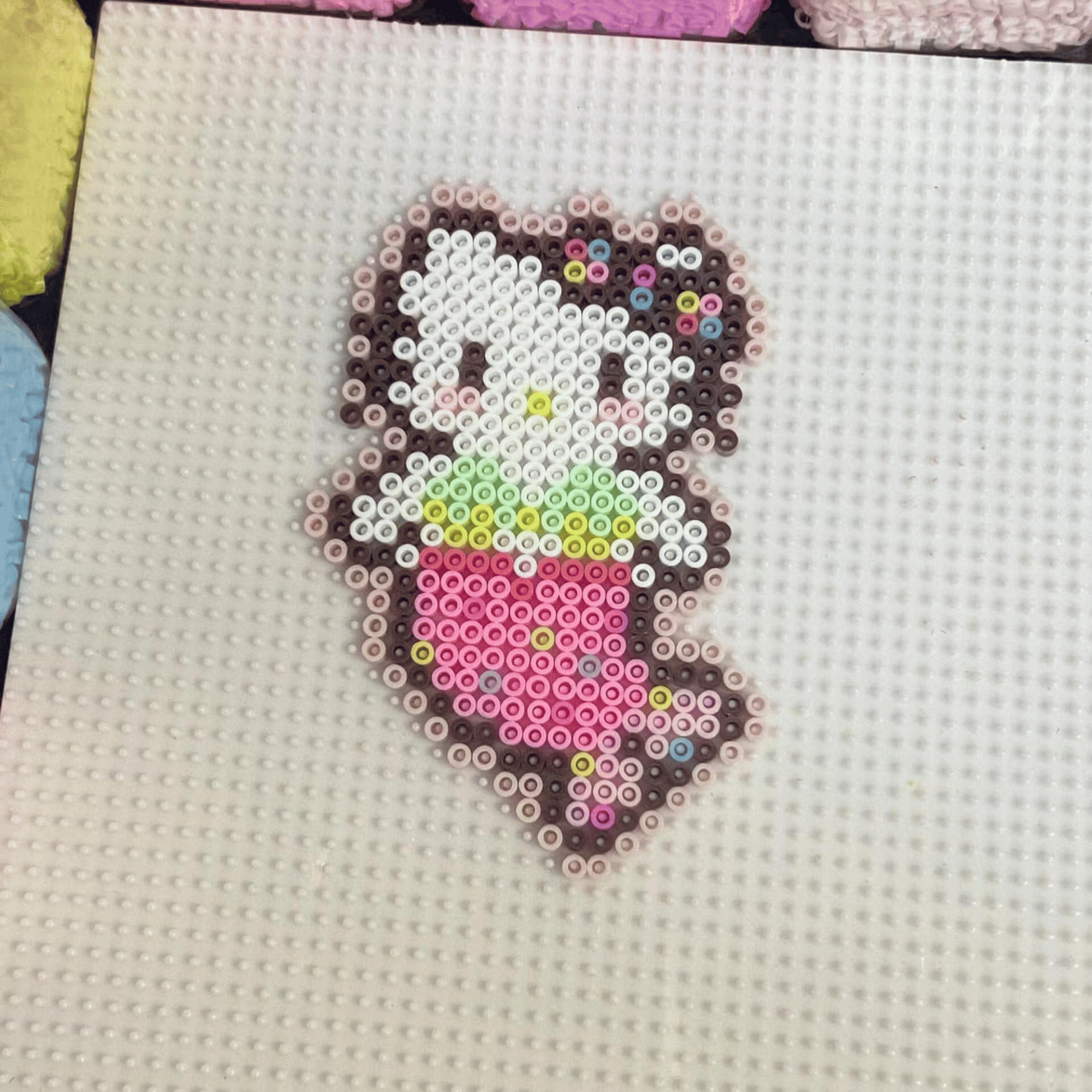 Ocean Sweetheart Twin Mermaid – Hello Kitty Keychain, Handmade Fuse Perler Bead