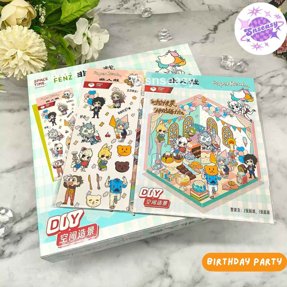 Orcs and Elves 3D Isometric Room Stickers - 8 Theme Sets: Dragon’s Castle | Elf's Daily Work | School Opening Ceremony | Happy Birthday | Birthday Party | Deer Man's Shop | Autumn BBQ | Mooncake Factory - SNSEASY