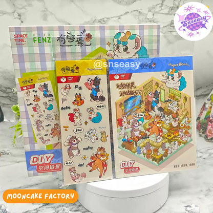 Orcs and Elves 3D Isometric Room Stickers - 8 Theme Sets: Dragon’s Castle | Elf's Daily Work | School Opening Ceremony | Happy Birthday | Birthday Party | Deer Man's Shop | Autumn BBQ | Mooncake Factory - SNSEASY