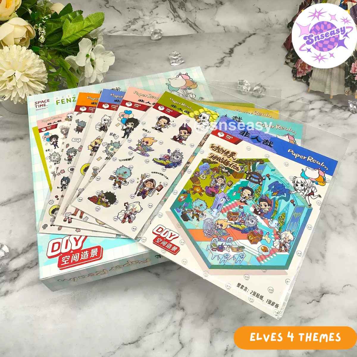 Orcs and Elves 3D Isometric Room Stickers - 8 Theme Sets: Dragon’s Castle | Elf's Daily Work | School Opening Ceremony | Happy Birthday | Birthday Party | Deer Man's Shop | Autumn BBQ | Mooncake Factory - SNSEASY