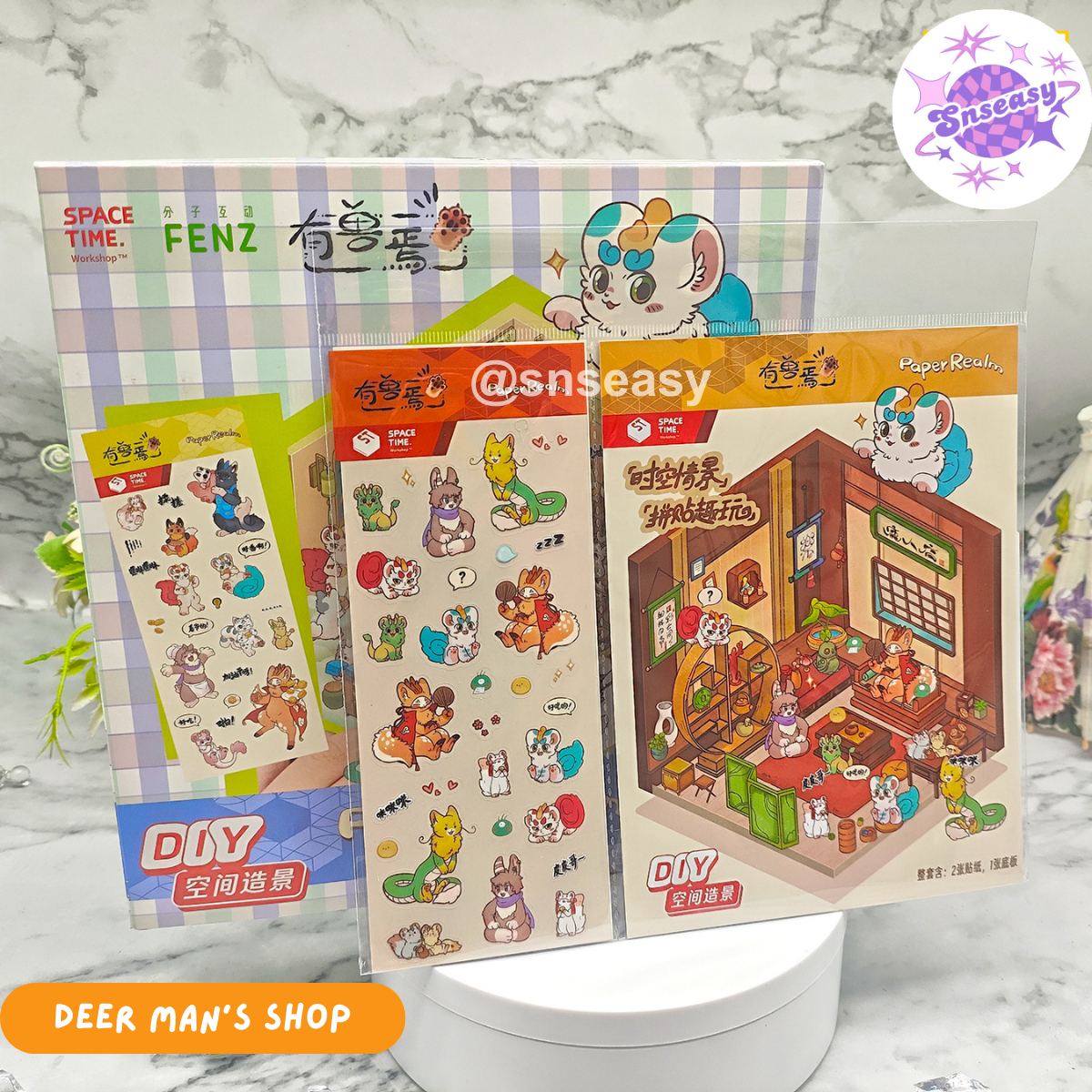 Orcs and Elves 3D Isometric Room Stickers - 8 Theme Sets: Dragon’s Castle | Elf's Daily Work | School Opening Ceremony | Happy Birthday | Birthday Party | Deer Man's Shop | Autumn BBQ | Mooncake Factory - SNSEASY
