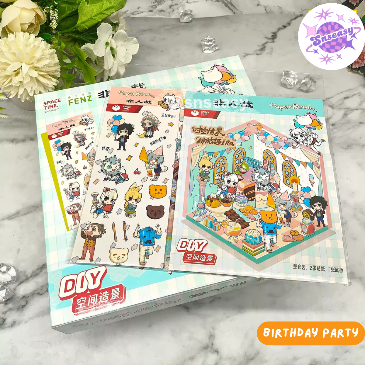 Orcs and Elves 3D Isometric Room Stickers - 8 Theme Sets: Dragon’s Castle | Elf's Daily Work | School Opening Ceremony | Happy Birthday | Birthday Party | Deer Man's Shop | Autumn BBQ | Mooncake Factory - SNSEASY