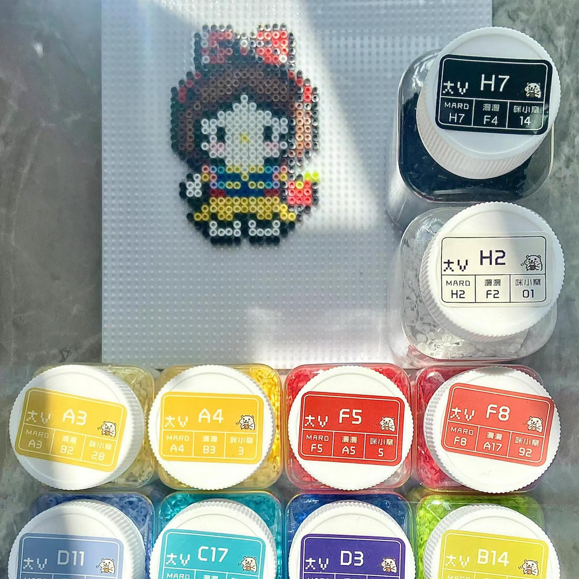Princess Series Hello Kitty Fuse Perler Bead Finished Design, Hello Kitty Keychain