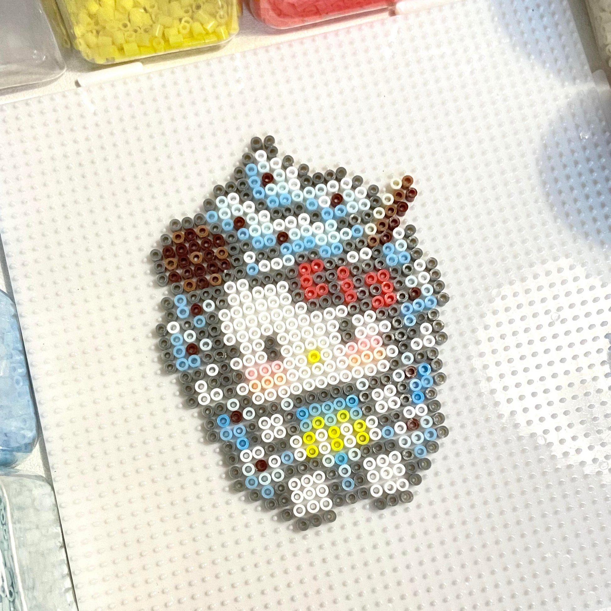McDonald's Hello Kitty Fuse Perler Bead Finished Design, Hello Kitty Keychain